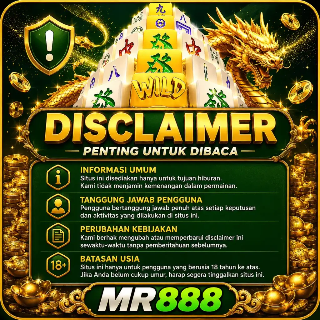 Halaman disclaimer MR888 tentang penggunaan layanan dan akses akun