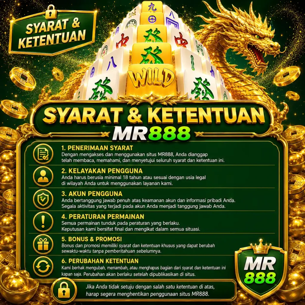 Syarat dan ketentuan MR888 untuk penggunaan akun dan layanan permainan